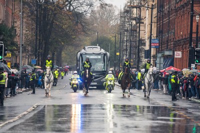091125 - Wales v Argentina - Quilter Nations Series - Argentina team coach arrives at Principality stadium