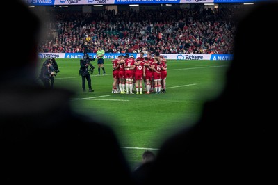 091125 - Wales v Argentina - Quilter Nations Series - Fans view of the Wales huddle 