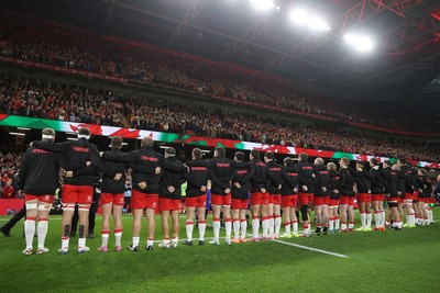 091125 - Wales v Argentina - Quilter Nations Series - Wales sing the anthem