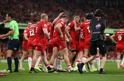 091125 - Wales v Argentina - Quilter Nations Series - Dewi Lake of Wales celebrates scoring a try with team mates