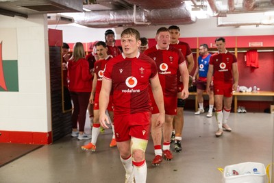 091125 - Wales v Argentina - Quilter Nations Series - Jac Morgan of Wales leads the team out the changing room