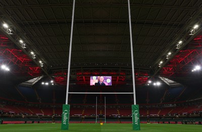 091125 - Wales v Argentina, Quilter Nations Series - Stadium screen tribute to Gwilym Roberts