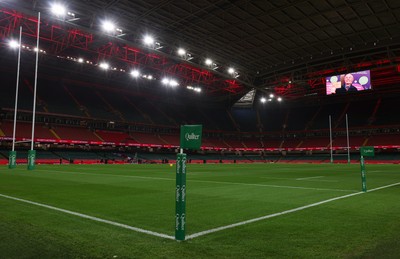 091125 - Wales v Argentina, Quilter Nations Series - Stadium screen tribute to Gwilym Roberts