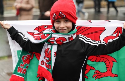 091125 - Wales v Argentina, Quilter Nations Series - Wales fans wait for the team coach to arrive at the stadium