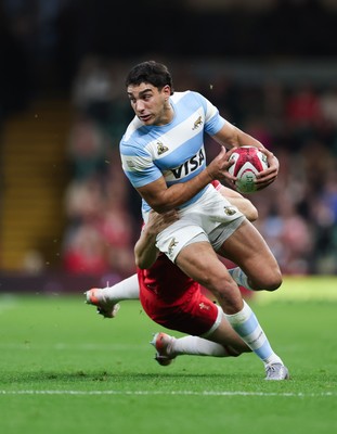 091125 - Wales v Argentina, Quilter Nations Series - Santiago Carreras of Argentina is tackled by Tom Rogers of Wales