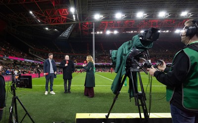 091125 - Wales v Argentina, Quilter Nations Series - TV broadcasters at work ahead of the match