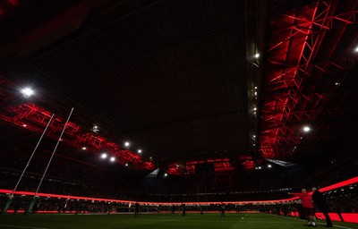 091125 - Wales v Argentina, Quilter Nations Series - A general view of the pyrotechnics ahead of the match