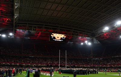 091125 - Wales v Argentina, Quilter Nations Series - A general view of the Principality Stadium as the two minute silence to mark Remembrance Sunday is honoured
