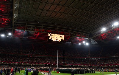 091125 - Wales v Argentina, Quilter Nations Series - A general view of the Principality Stadium as the two minute silence to mark Remembrance Sunday is honoured
