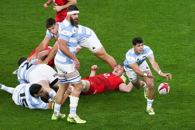 091125 - Wales v Argentina - Quilter Nations Series - Simon Benitez Cruz of Argentina passes the ball