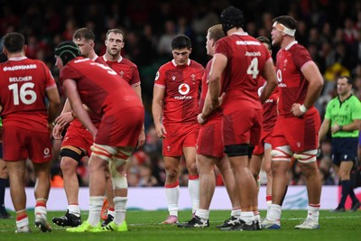 091125 - Wales v Argentina - Quilter Nations Series - Dejected Louis Rees-Zammit of Wales at full time