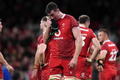091125 - Wales v Argentina - Quilter Nations Series - Dejected Josh Adams of Wales at full time