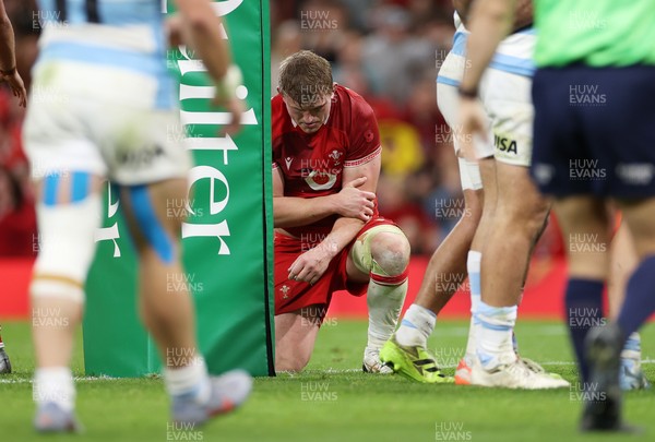 091125 - Wales v Argentina - Quilter Nations Series - Jac Morgan of Wales leaves the field injured after scoring a try