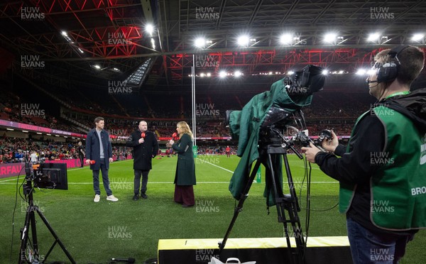 091125 - Wales v Argentina, Quilter Nations Series - TV broadcasters at work ahead of the match
