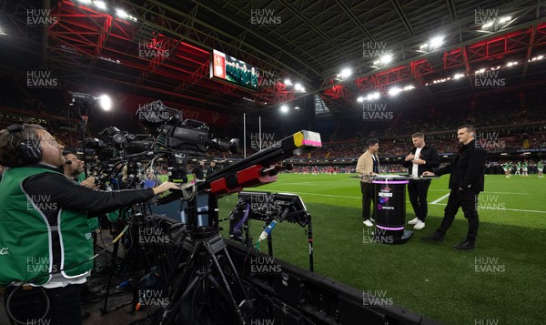 091125 - Wales v Argentina, Quilter Nations Series - TV broadcasters at work ahead of the match