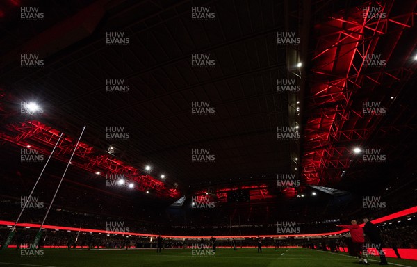 091125 - Wales v Argentina, Quilter Nations Series - A general view of the pyrotechnics ahead of the match
