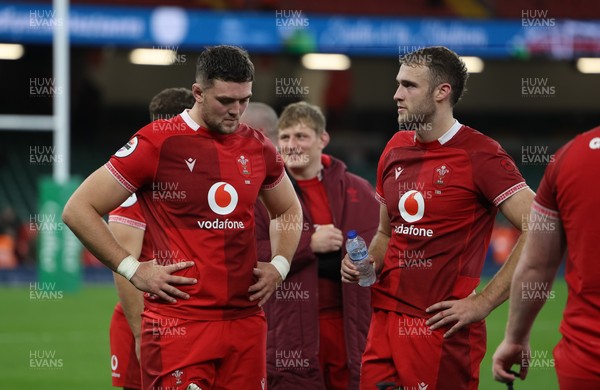 091125 - Wales v Argentina, Quilter Nations Series - Dafydd Jenkins of Wales and Max Llewellyn of Wales at the end of the match