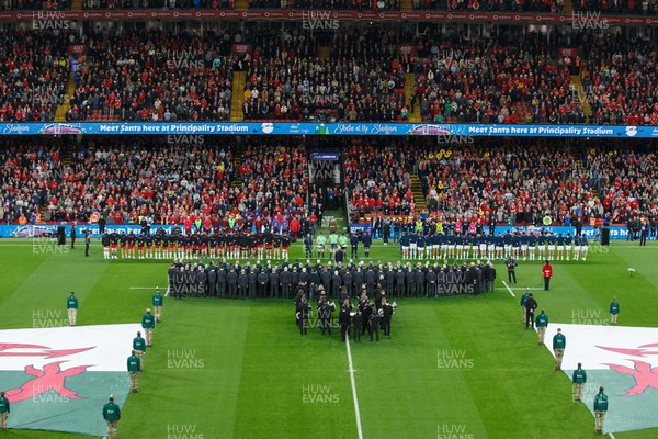 091125 - Wales v Argentina - Quilter Nations Series - General view inside Principality Stadium as a bugler sounds the Last Post for Remembrance Sunday