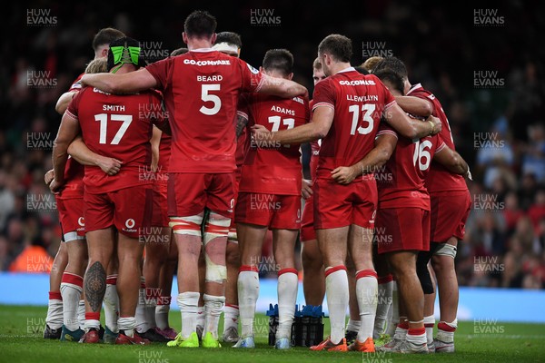 091125 - Wales v Argentina - Quilter Nations Series - Wales huddle at full time