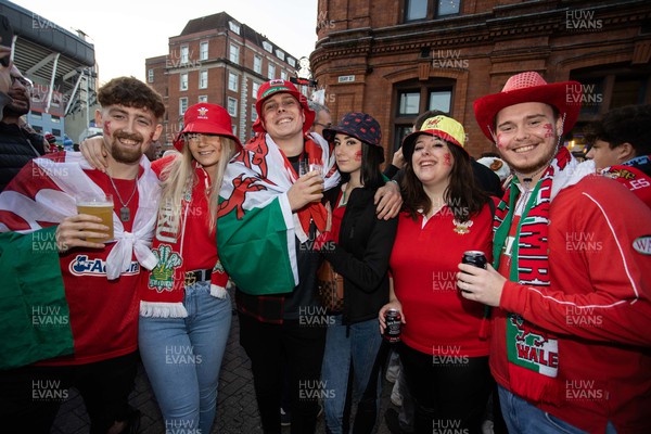 121122 - Wales v Argentina - Autumn Nations Series - Fans outside the stadium before the game