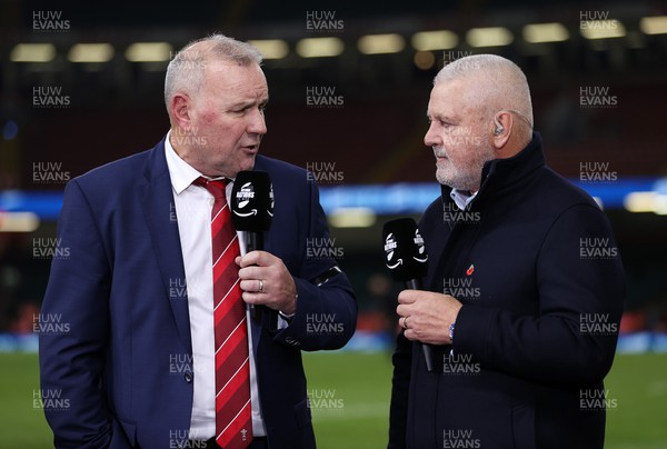 121122 - Wales v Argentina - Autumn Nations Series - Wales Head Coach Wayne Pivac and Warren Gatland during post match television interviews