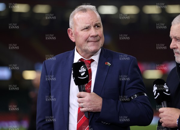 121122 - Wales v Argentina - Autumn Nations Series - Wales Head Coach Wayne Pivac speaks to Amazon Prime after the game