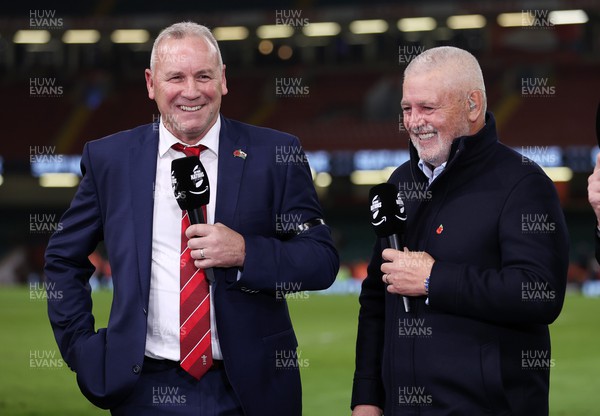 121122 - Wales v Argentina - Autumn Nations Series - Wales Head Coach Wayne Pivac and Warren Gatland during post match television interviews