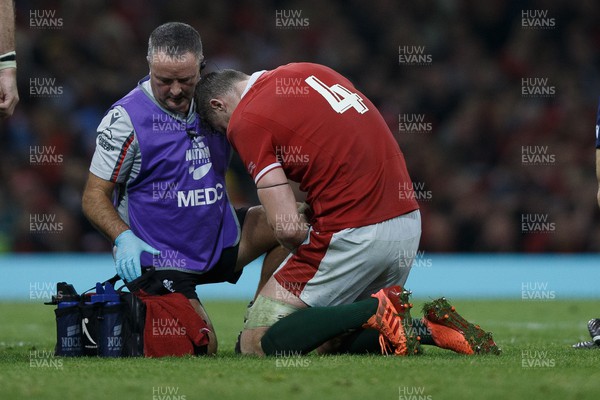 121122 - Wales v Argentina - Autumn Nations Series - Will Rowlands of Wales receives treatment to an injury