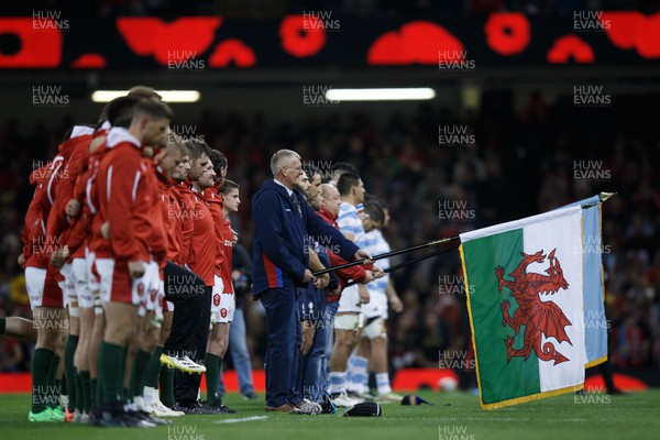 121122 - Wales v Argentina - Autumn Nations Series - The teams observe a minute's silence