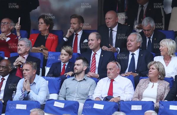 141023 - Wales v Argentina - Rugby World Cup Quarter Final - Prince William and his son Prince George watch the game