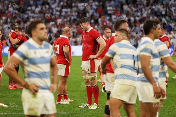 141023 - Wales v Argentina - Rugby World Cup Quarter Final - Will Rowlands of Wales dejected at full time