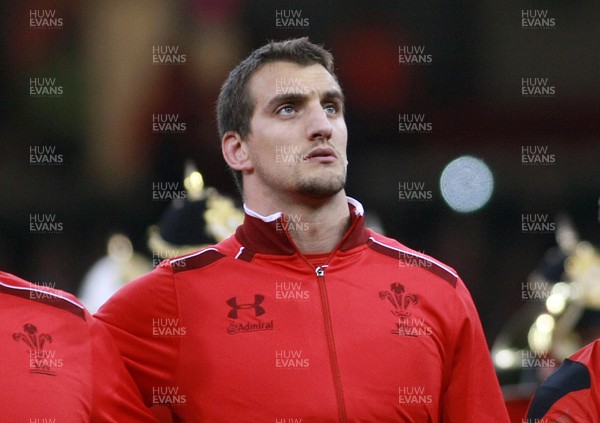 161113 - Wales v Argentina - Dove Men+Care Series - Wales' Sam Warburton prepares during the National Anthem(c) Huw Evans Agency