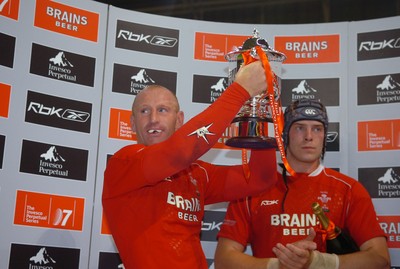 18.08.07 - Wales v Argentina - Invesco Perpetual 2007 Summer Series - Wales' Gareth Thomas lifts the winers trophy  