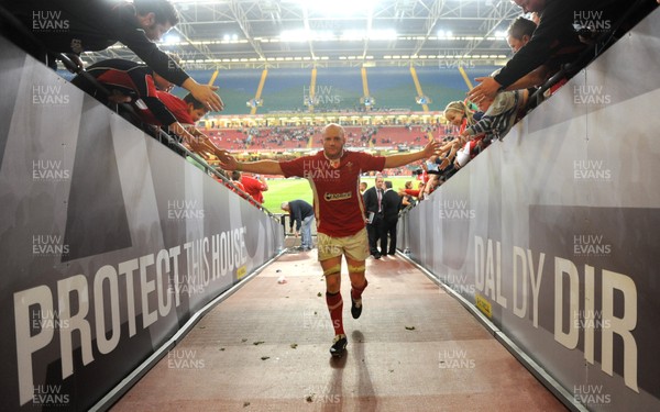 20.08.11 - Wales v Argentina - RWC Warm-Up Match - Martyn Williams of Wales runs up the tunnel at the end of the game. 