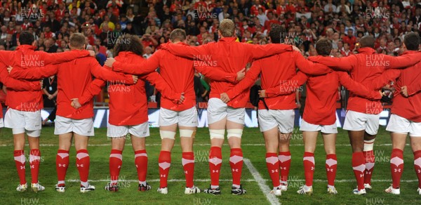 20.08.11 - Wales v Argentina - RWC Warm-Up Match - Wales players line up for the national anthems. 