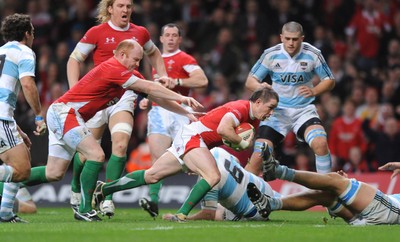 21.11.09 - Wales v Argentina - Invesco Perpetual Series 2009 - Wales' Shane Williams dives in to score try. 