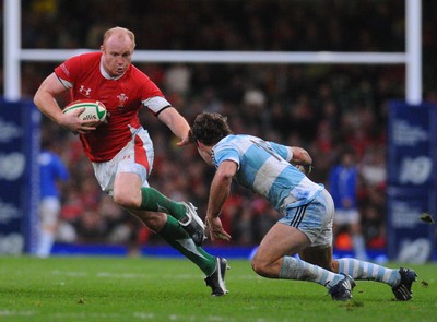 21.11.09 - Invesco Perpetual International Rugby, Wales v Argentina Wales' Martyn Williams looks for a way past Argentina's Santiago Fernandez 