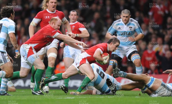 21.11.09 - Wales v Argentina - Invesco Perpetual Series 2009 - Wales' Shane Williams dives in to score try. 