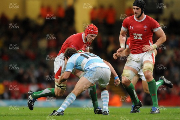 21.11.09 - Wales v Argentina - Invesco Perpetual Series 2009 - Wales' Alun-Wyn Jones with Luke Charteris in support. 
