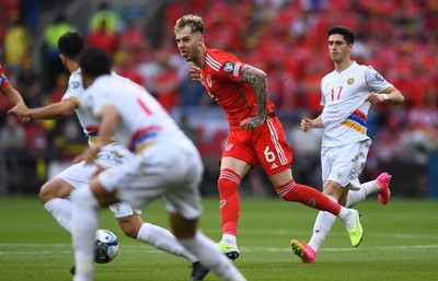 160623 - Wales v Armenia - UEFA European Championship Qualifers - Joe Rodon of Wales plays the ball forwards