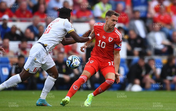 160623 - Wales v Armenia - UEFA European Championship Qualifers - Aaron Ramsey of Wales is challenged by Ugochukwu Iwu of Armenia