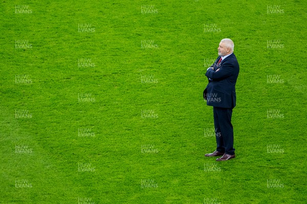 101118 - Wales v Australia, Under Armour Series -  Wales Coach Warren Gatland looks on ahead of the game