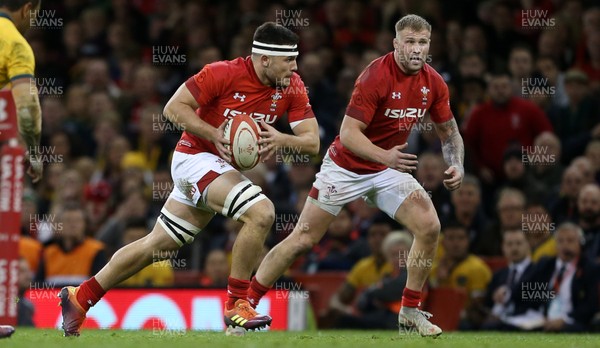 101118 - Wales v Australia - Under Armour Series 2018 - Ellis Jenkins and Ross Moriarty of Wales