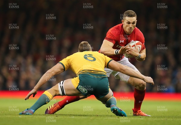 101118 - Wales v Australia, Under Armour Series 2018 - George North of Wales takes on Jack Dempsey of Australia