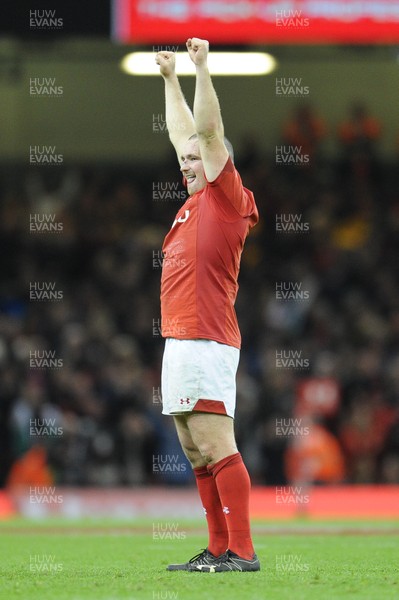 101118 - Wales v Australia - Under Armour Series 2018 - Ken Owens of Wales celebrates the win