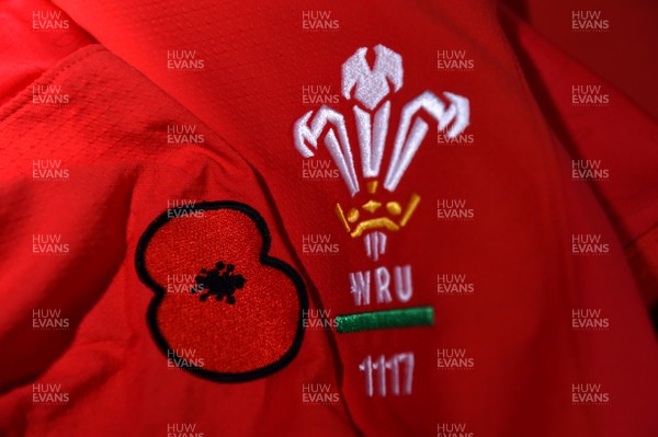 101118 - Wales v Australia - Under Armour Series -  Poppy on the Wales jersey
