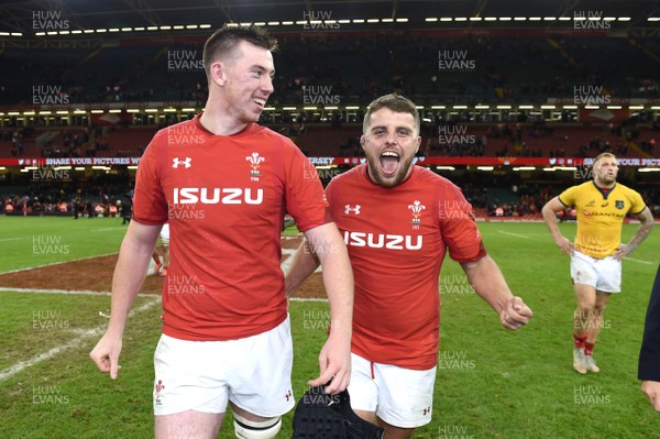 101118 - Wales v Australia - Under Armour Series - Adam Beard and Nicky Smith of Wales at the end of the game