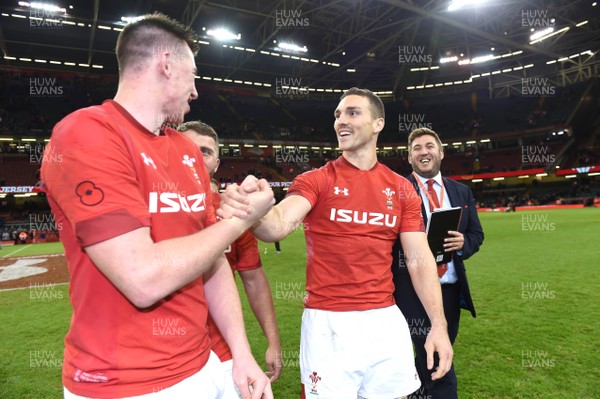 101118 - Wales v Australia - Under Armour Series - Adam Beard and George North of Wales at the end of the game