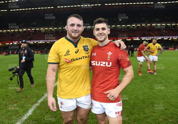 101118 - Wales v Australia - Under Armour Series - Dillon Lewis and Tomos Williams of Wales at the end of the game
