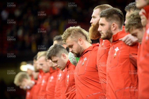111117 - Wales v Australia - Under Armour Series 2017 - Tomas Francis of Wales during the anthems